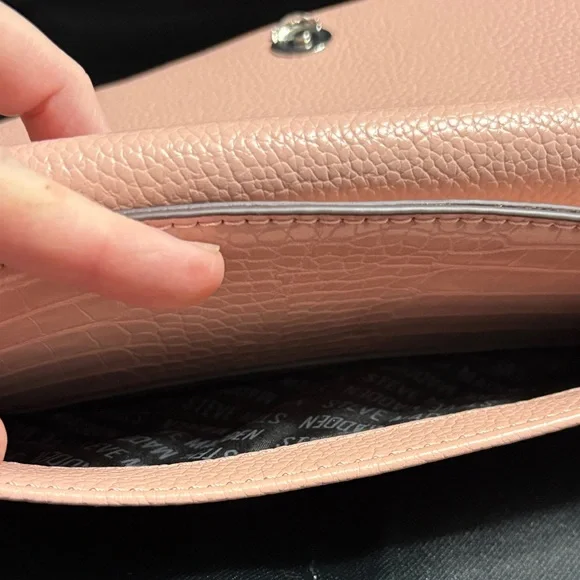 Steve Madden Blush Pink Clutch with Chain - Picture 7 of 11